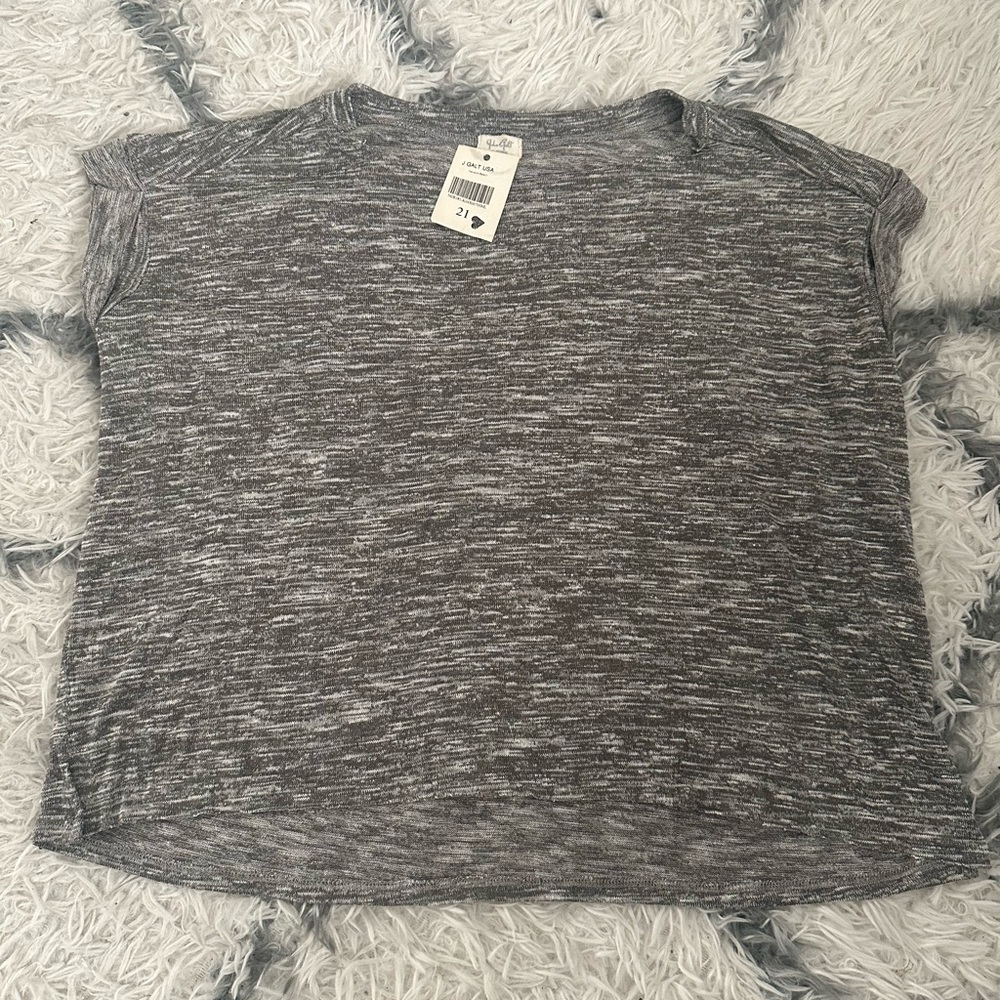 JOHN GALT/BRANDY MELVILLE - ONE SIZE Short Sleeve Shirt - Heather Grey